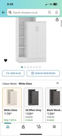 Image 3 of Wardrobe with shelves white