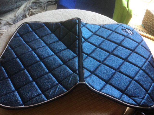 Preview of the first image of Bold Blue Sparkly Saddle Cloth.