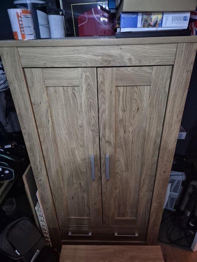 Solid wood wardrobe, chest draws and toy box