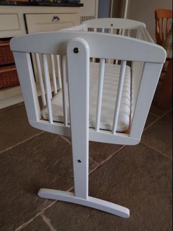 Image 6 of Crib, Mothercare, white, washable mattress included, all exc