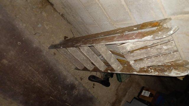 Image 2 of Vintage wooden 4 tread step ladders from 1970's