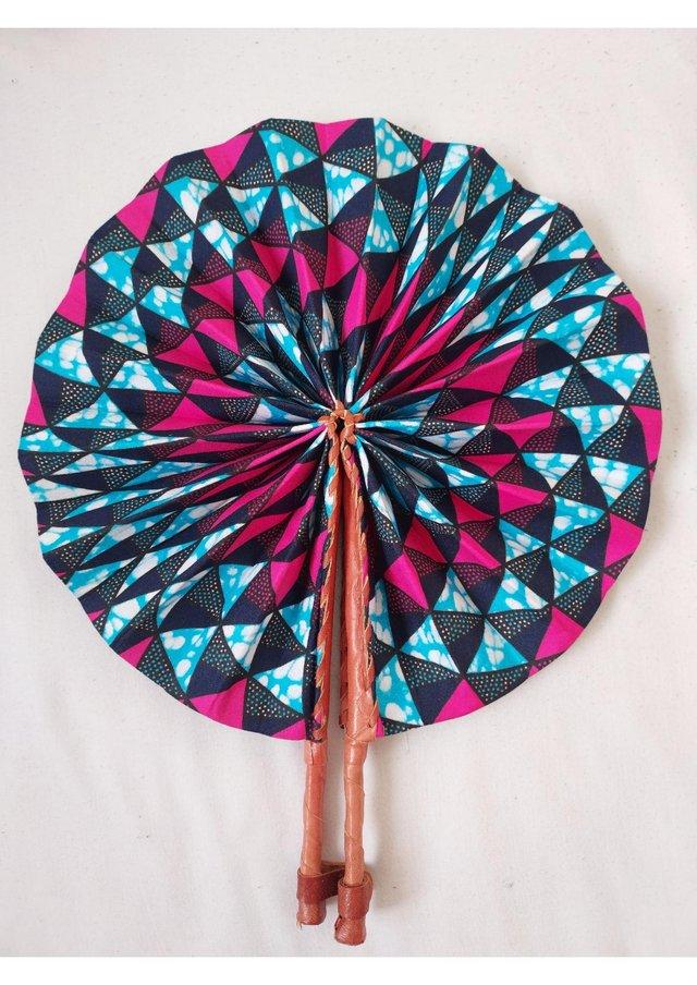 Preview of the first image of Unique handmade fan / accessory with african fabrics.