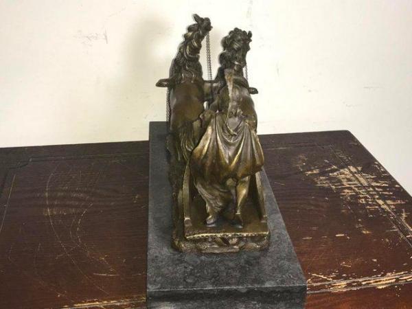 Image 6 of The Chariot racer in hot caste bronze & marble