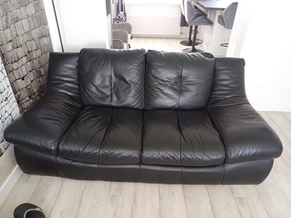 Image 1 of EX Archibalds black 3 & 2 seater sofas Excellent Condition