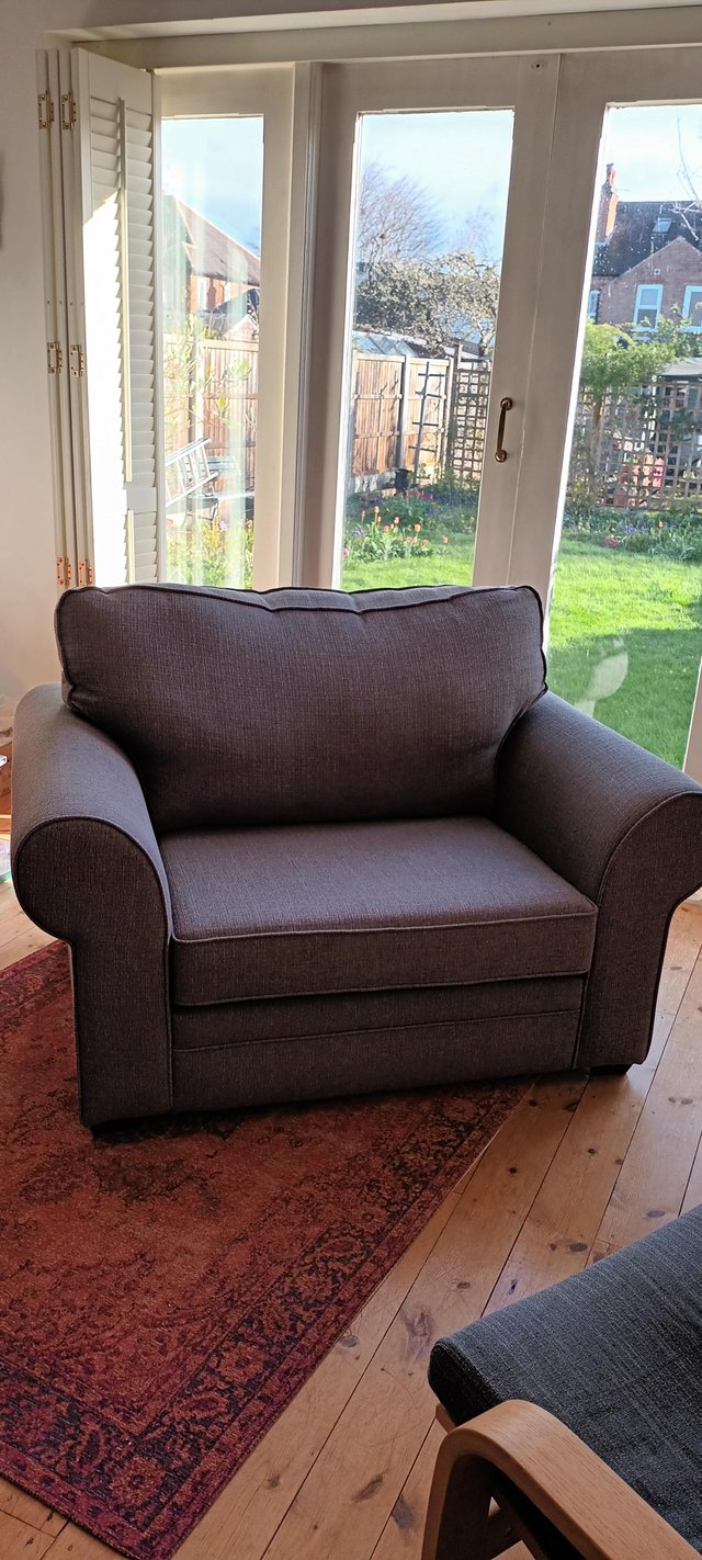 Preview of the first image of Comfy chair in mid-grey fabric - unused.