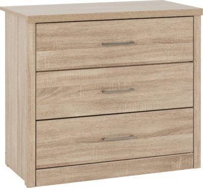 Preview of the first image of Lisbon 3 drawer chest in light oak veneer.
