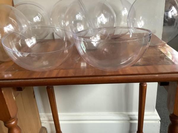 Image 3 of 7 Large Acrylic Baubles -clear,splitable ,fillable 13cm