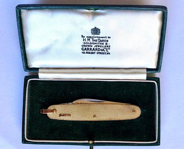 Preview of the first image of Vintage gold sided paper pen knife from Garrard..