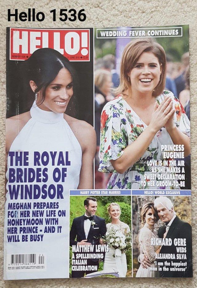 Preview of the first image of Hello Magazine 1536 - Wedding Fever: Meghan, Eugenie.
