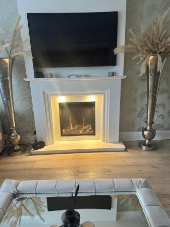 Image 1 of White marble fire surround
