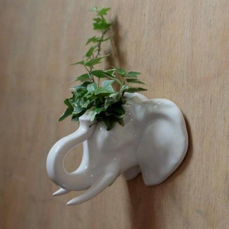 Image 1 of Decorative Ceramic Indoor Wall Planter - Elephant.Free post