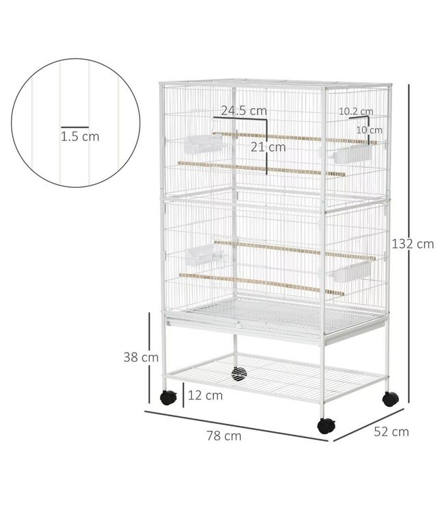 Preview of the first image of Large bird cage Suitable for canaries , finches , budges and.