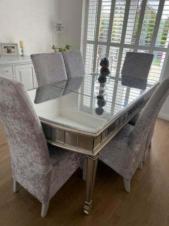 Image 2 of Mirrored Dining Table x 6 seater