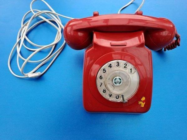 Image 1 of Vintage dial telephone pillarbox red