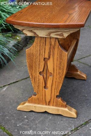Image 5 of AN OLD CHARM VINTAGE OAK MAGAZINE RACK COFFEE LAMP TABLE