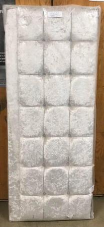 Image 1 of KING SIZE CHAMPAGNE CRUSHED VELVET HEADBOARD WITH DIAMONTES