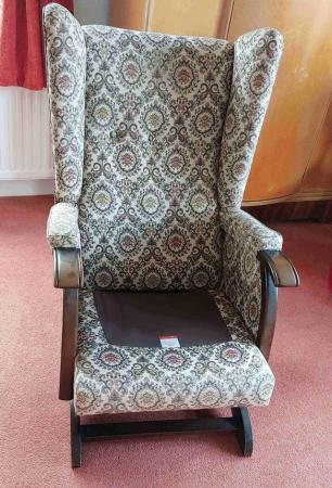 Image 7 of Wooden and Upholstered Rocking Chair