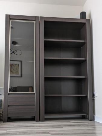 Image 3 of Shelf unit and glass fronted cabinet