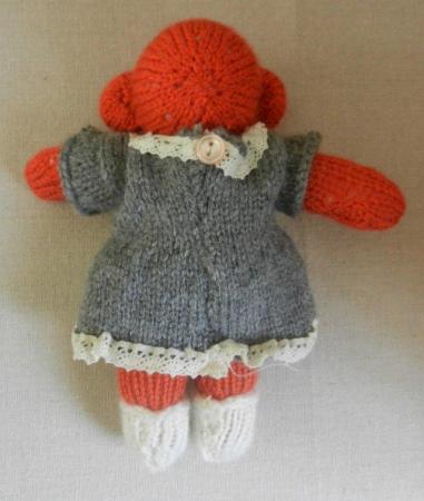 Image 2 of Hand Knitted Wool Teddy Bear- With Dress