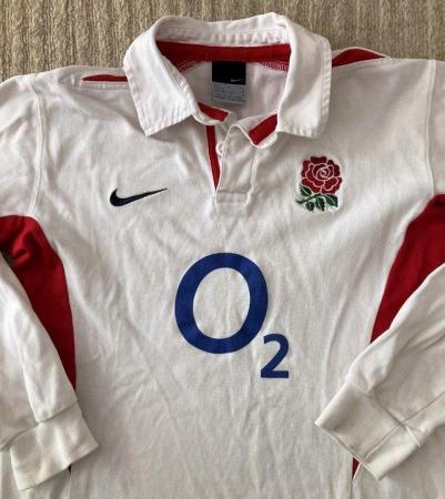 Image 3 of VINTAGE ENGLAND RUGBY HOME SHIRT 2003/04 TOP JERSEY MB 10-12