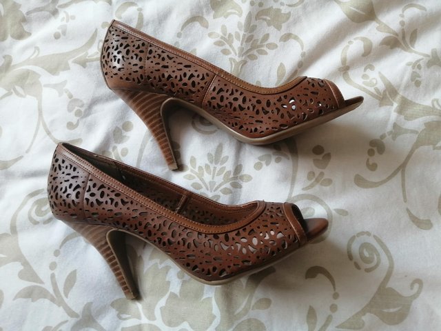 Preview of the first image of Dune peep toe heels size 6.