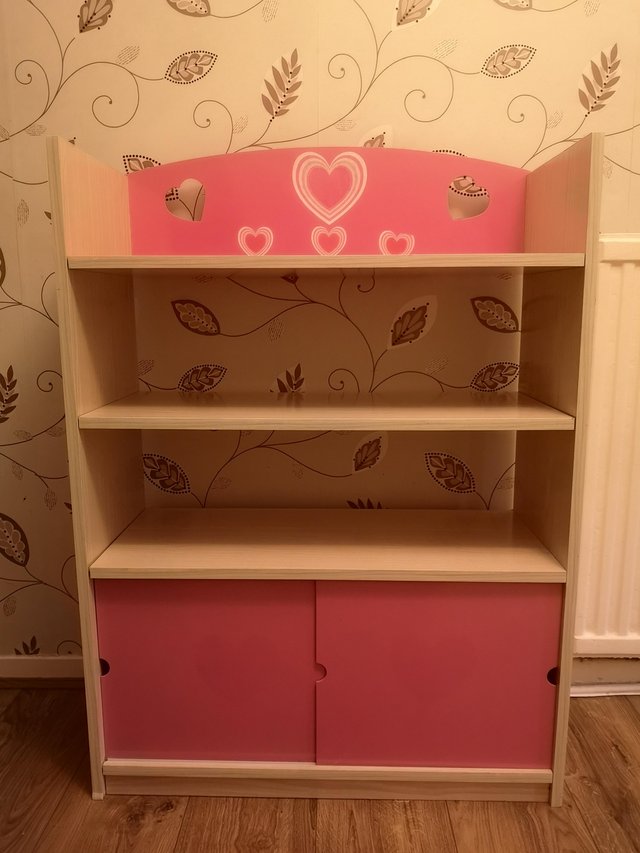 Preview of the first image of Kids pink bedroom bookcase.