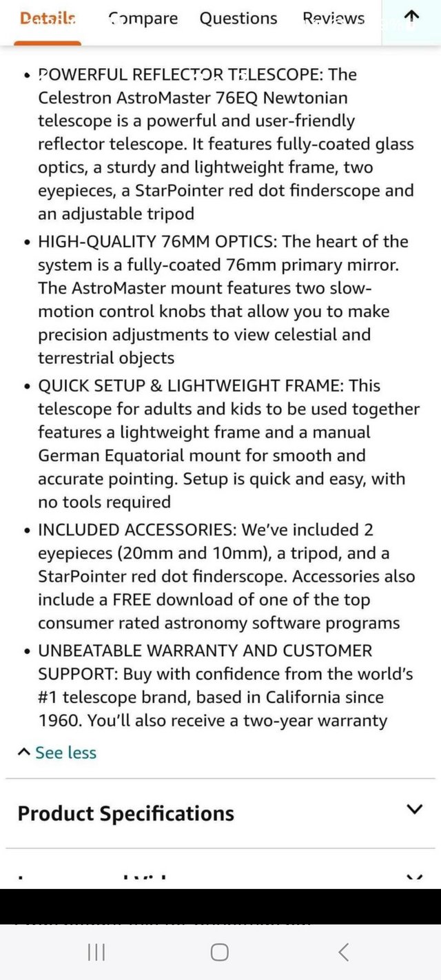 Preview of the first image of Celestron AstroMaster 76.