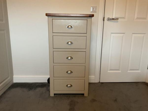 Image 2 of Wooden Oak Topped Chest of Drawers