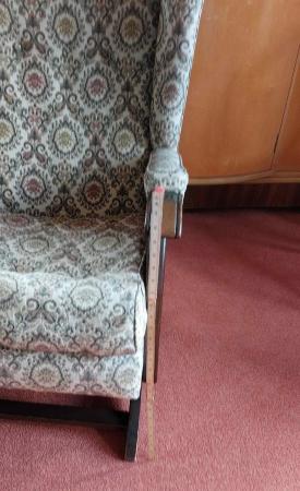 Image 9 of Wooden and Upholstered Rocking Chair