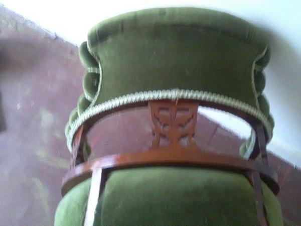 Image 2 of Vintage chair reupholstered in green