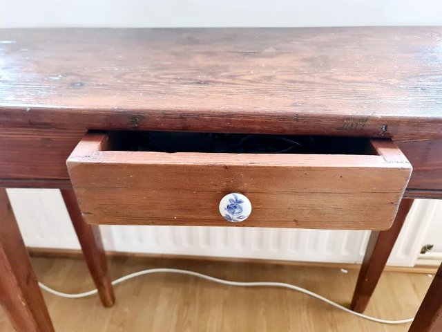 Preview of the first image of Solid wood console table, Excellent condition, drawer with c.