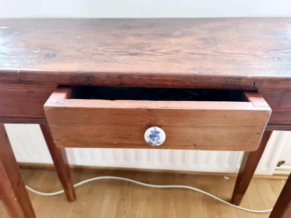 Image 1 of Solid wood console table, Excellent condition, drawer with c