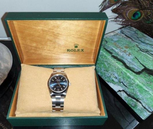 Image 2 of Genuine Rolex oyster perpetual bright blue mens watch