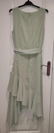 Image 6 of BNWT Women's Wallis Green Sparkle Lined Sleeveless Dress UK
