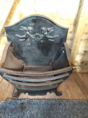 Image 1 of Cast iron fire basket with back plate