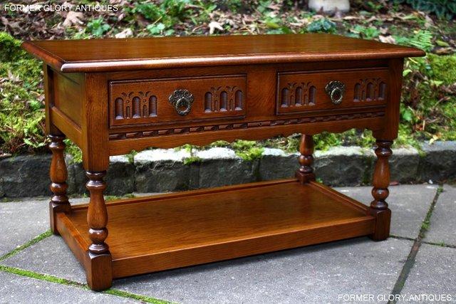 Image 94 of OLD CHARM LIGHT OAK TWO DRAWER COFFEE TABLE TV MEDIA STAND