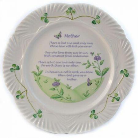 Image 2 of BELLEEK PARIAN CHINA MOTHERS BLESSING PLATE