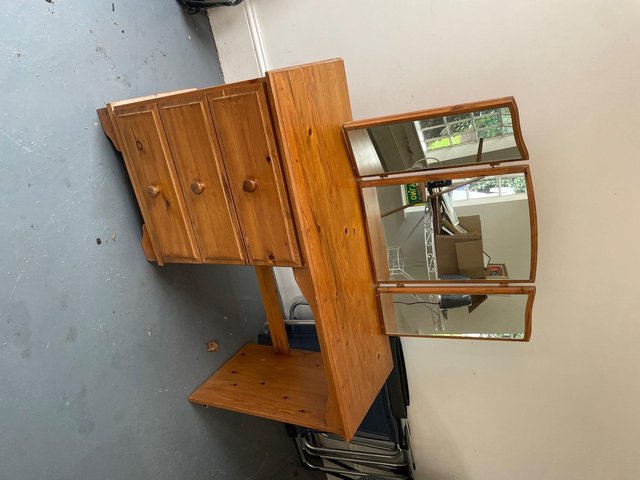 Preview of the first image of Wooden Dressing Table/ Vanity, Good Condition.