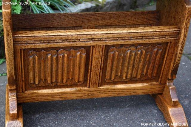 Image 14 of AN OLD CHARM VINTAGE OAK MAGAZINE RACK COFFEE LAMP TABLE