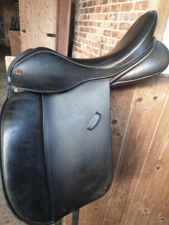 Image 1 of Olnay 17.5 inch dressage saddle with girth