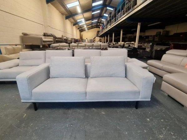 Image 2 of Ex-display Nocelle grey fabric 3 seater sofa