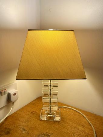 Image 1 of Glass Table Lamp with bulb 37cm high