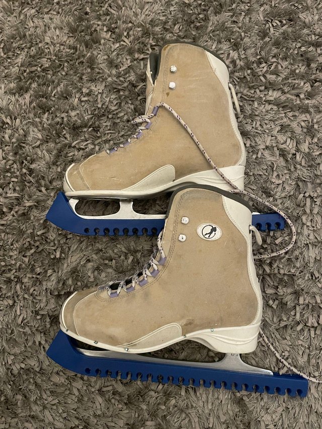Preview of the first image of SFR suedette ice skates size 8.