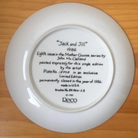 Image 3 of Cute vintage 1986 'Jack & Jill' Reco collectible plate