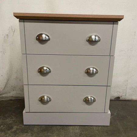 Image 1 of KENDAL 3 DRAWER CHEST - GREY - £150.00