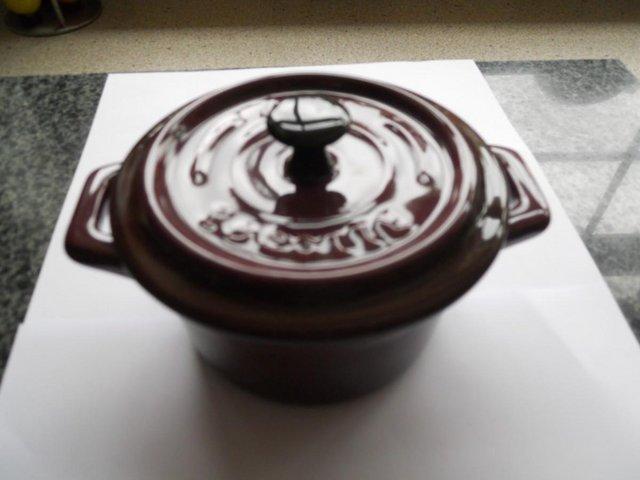 Preview of the first image of 6 New Mini Cocotte Ceramic Casserole Dishes.