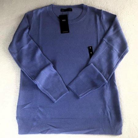 Image 3 of NEW M&S woman's crew neck lilac jumper. Size 8. Can post.