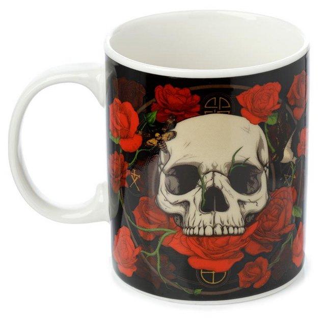 Preview of the first image of Skulls & Roses Porcelain Mug. Free uk Postage.