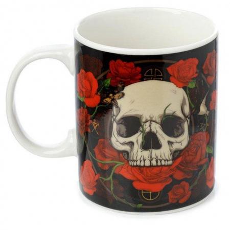 Image 1 of Skulls & Roses Porcelain Mug. Free uk Postage