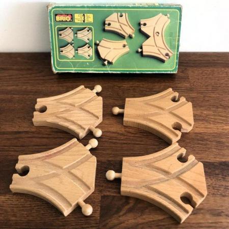 Image 3 of Vintage 1990's BRIO 33350 short curves switches (points) x 4